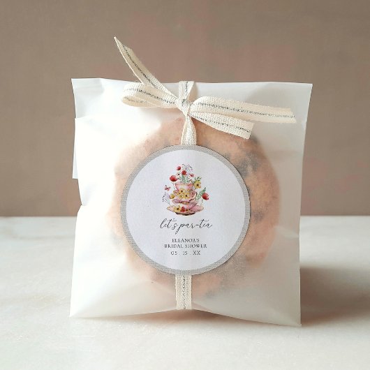 ワイルドフラワーエレガントティーパーティーブライダルシャワー ラウンドシール