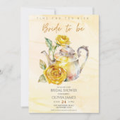ワイルドフラワーエレガントティーパーティーブライダルシャワー 招待状 (正面)