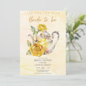 ワイルドフラワーエレガントティーパーティーブライダルシャワー 招待状 (スタンド正面)