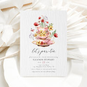 ワイルドフラワーエレガントティーパーティーブライダルシャワー 招待状