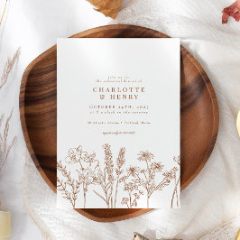 ワイルドフラワーエレガントテラコッタリハーサルディナー 招待状