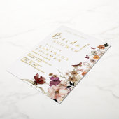 ワイルドフラワーエレガントテーマボホブライダルシャワー 箔招待状 (回転した状態)
