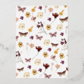 ワイルドフラワーエレガントテーマボホブライダルシャワー 箔招待状 (裏面)