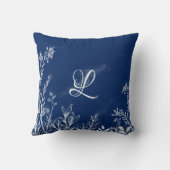 ワイルドフラワーエレガントドレスモノグラームデザイン クッション (裏面)