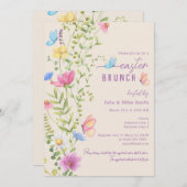 ワイルドフラワーエレガントバタフライガーデンイースターブランチ 招待状 (正面/裏面)