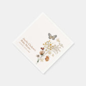 ワイルドフラワーエレガントバタフライベビーシャワー スタンダードカクテルナプキン (角)