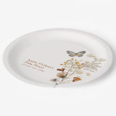 ワイルドフラワーエレガントバタフライベビーシャワー ペーパープレート (アングル)