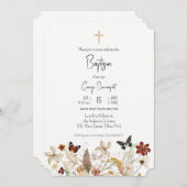 ワイルドフラワーエレガントバプテスマ宗教イベント 招待状 (正面/裏面)