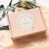 ワイルドフラワーエレガントバプテスマ/《キリスト教》洗礼式や命名式シール ラウンドシール