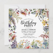 ワイルドフラワーエレガントバースデーパーティー 招待状 (正面)
