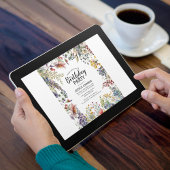 ワイルドフラワーエレガントバースデーパーティー 招待状