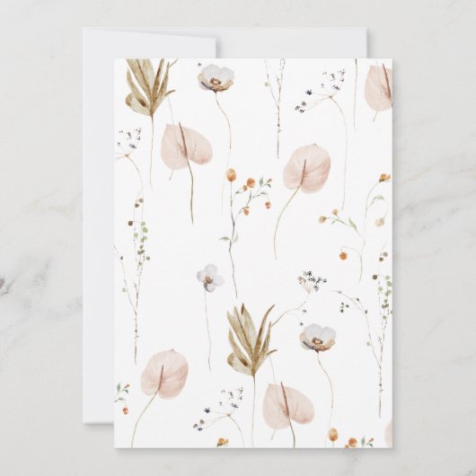 ワイルドフラワーエレガントバーチャルブライダルシャワー 招待状 (裏面)