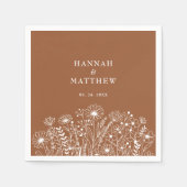 ワイルドフラワーエレガントバーンドオレンジ秋の結婚式 スタンダードカクテルナプキン (正面)