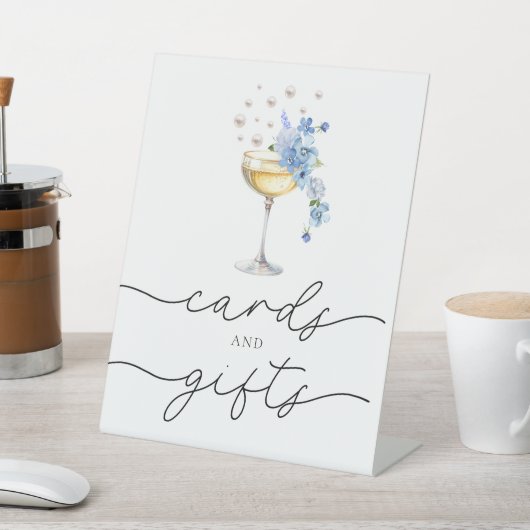 ワイルドフラワーエレガントパール&プロセッコカード&ギフト 台座サイン (インサイチュ)