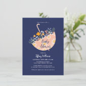 ワイルドフラワーエレガントピンクの傘の赤ちゃんシャワー 招待状 (スタンド正面)