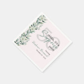 ワイルドフラワーエレガントピンクサプライズ50誕生日 スタンダードカクテルナプキン (角)