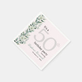 ワイルドフラワーエレガントピンクサプライズ50誕生日Na スタンダードカクテルナプキン (角)