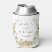 ワイルドフラワーエレガントピンクボウ結婚ズ 缶クーラー (缶正面)