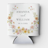 ワイルドフラワーエレガントピンクボウ結婚ズ 缶クーラー (正面)