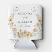 ワイルドフラワーエレガントピンクボウ結婚ズ 缶クーラー (裏面)