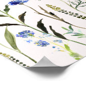 ワイルドフラワーエレガントピンク赤ちゃんシャワー歓迎サイン ポスター (角)