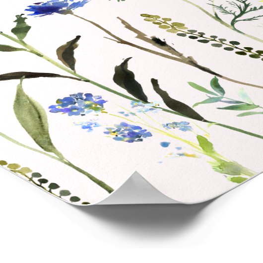 ワイルドフラワーエレガントピンク赤ちゃんシャワー歓迎サイン ポスター (角)