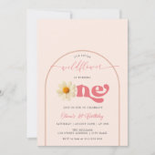 ワイルドフラワーエレガントファースト誕生日 招待状 (正面)
