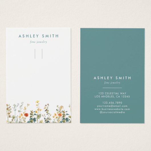 ワイルドフラワーエレガントフィールドキーチェーン表示カード (正面&裏面)