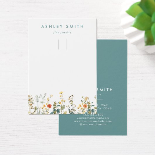 ワイルドフラワーエレガントフィールドキーチェーン表示カード (デスク)