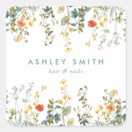 ワイルドフラワーエレガントフィールドビジネス スクエアシール
