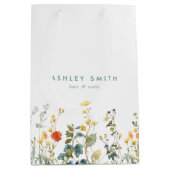 ワイルドフラワーエレガントフィールドビジネス ミディアムペーパーバッグ (正面)