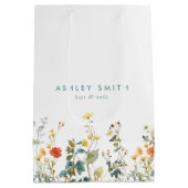 ワイルドフラワーエレガントフィールドビジネス ミディアムペーパーバッグ (裏面)