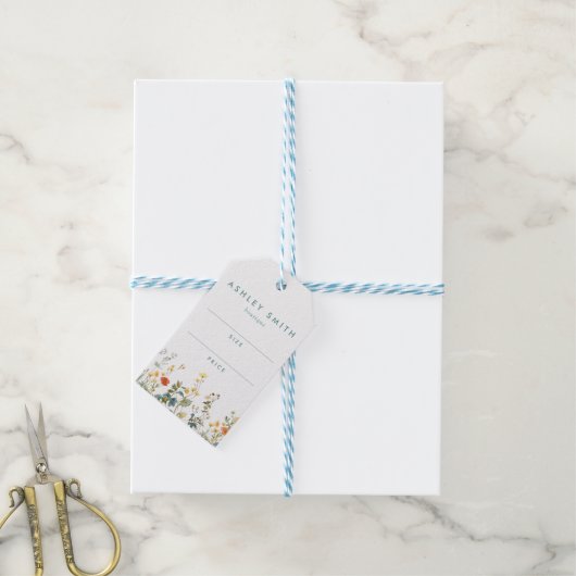 ワイルドフラワーエレガントフィールド価格ラベル ギフトタグ (より糸付き)