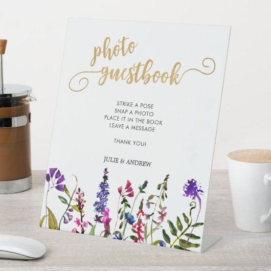 ワイルドフラワーエレガントフォトゲストブック 台座サイン (インサイチュ)