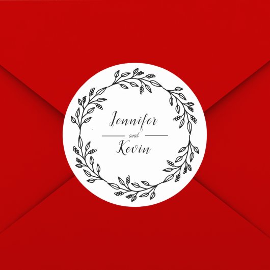 ワイルドフラワーエレガントフォーク素朴結婚式の引き出物 ラウンドシール