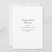 ワイルドフラワーエレガントフレームイースターのグリーティングカード 案内状 (裏面)