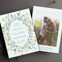 ワイルドフラワーエレガントフレーム結婚のフォトミント