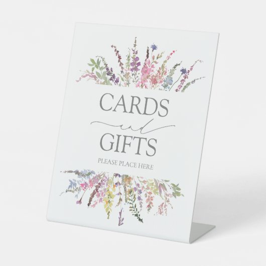 ワイルドフラワーエレガントフローラウォーター結婚カラーのギフト 台座サイン (正面)