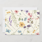 ワイルドフラワーエレガントフローラカスタム写真バプテスマ 招待状 (裏面)