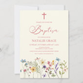 ワイルドフラワーエレガントフローラガーデンバプテスマ 招待状 (正面)