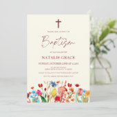 ワイルドフラワーエレガントフローラガーデンバプテスマ 招待状 (スタンド正面)