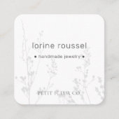 ワイルドフラワーエレガントフローラスクエアミニマルビジネス スクエア名刺 (正面)