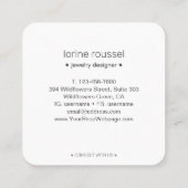 ワイルドフラワーエレガントフローラスクエアミニマルビジネス スクエア名刺 (裏面)