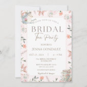 ワイルドフラワーエレガントフローラティーパーティーブライダルシャワー 招待状 (正面)