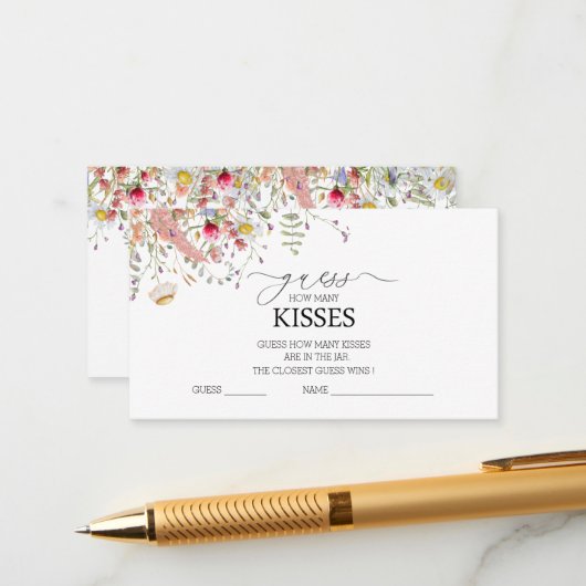 ワイルドフラワーエレガントフローラブライダルシャワー エンクロージャーカード (正面/裏面インサイチュ)