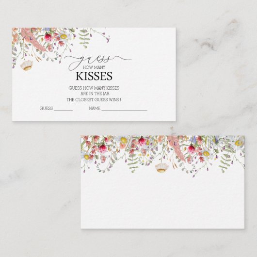 ワイルドフラワーエレガントフローラブライダルシャワー エンクロージャーカード (正面/裏面)