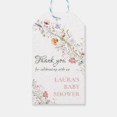 ワイルドフラワーエレガントフローラベビーシャワーギフトラベル ギフトタグ (裏面)