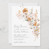 ワイルドフラワーエレガントフローラベビーシャワー 招待状 (正面)