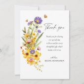 ワイルドフラワーエレガントフローラボホベイビーシャワー サンキューカード (正面)