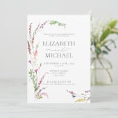 ワイルドフラワーエレガントフローラポスト結婚ズブランチ 招待状 (スタンド正面)
